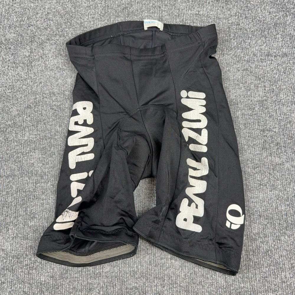 Pearl Izumi Cycling Shorts Mens Medium Black Padded Nylon Spandex USA Logo Print
